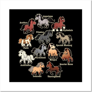 Fun Horse Breeds Design - Equestrian Horse Riding Graphic Posters and Art